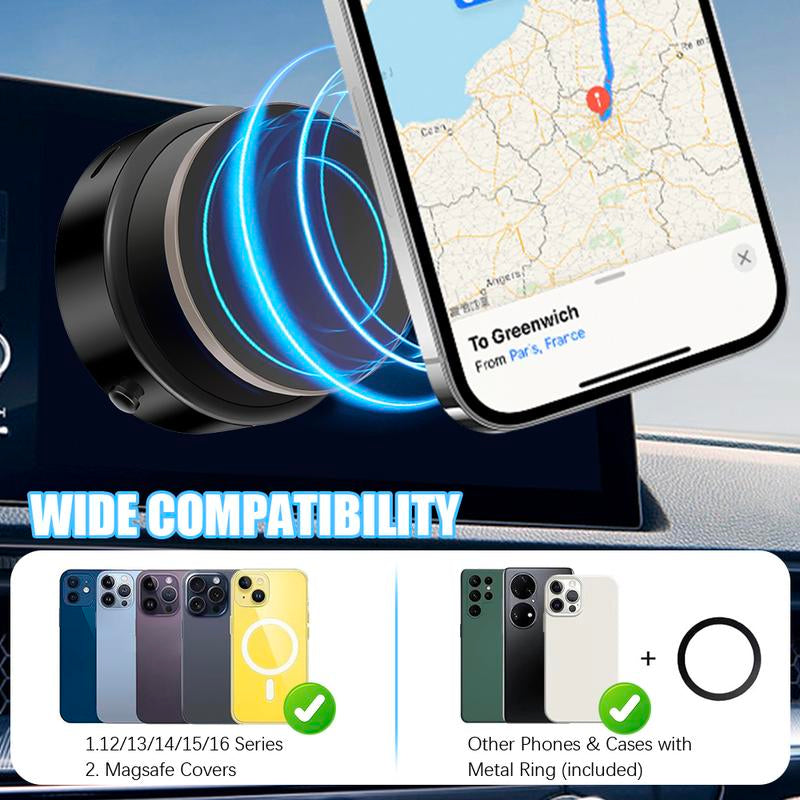 360° Rotatable Car Magnetic Phone Holder Phone Mount, Electric Vacuum Suction Cup Phone Mount, Vacuum Magnetic Car Phone Mount for Phone Black